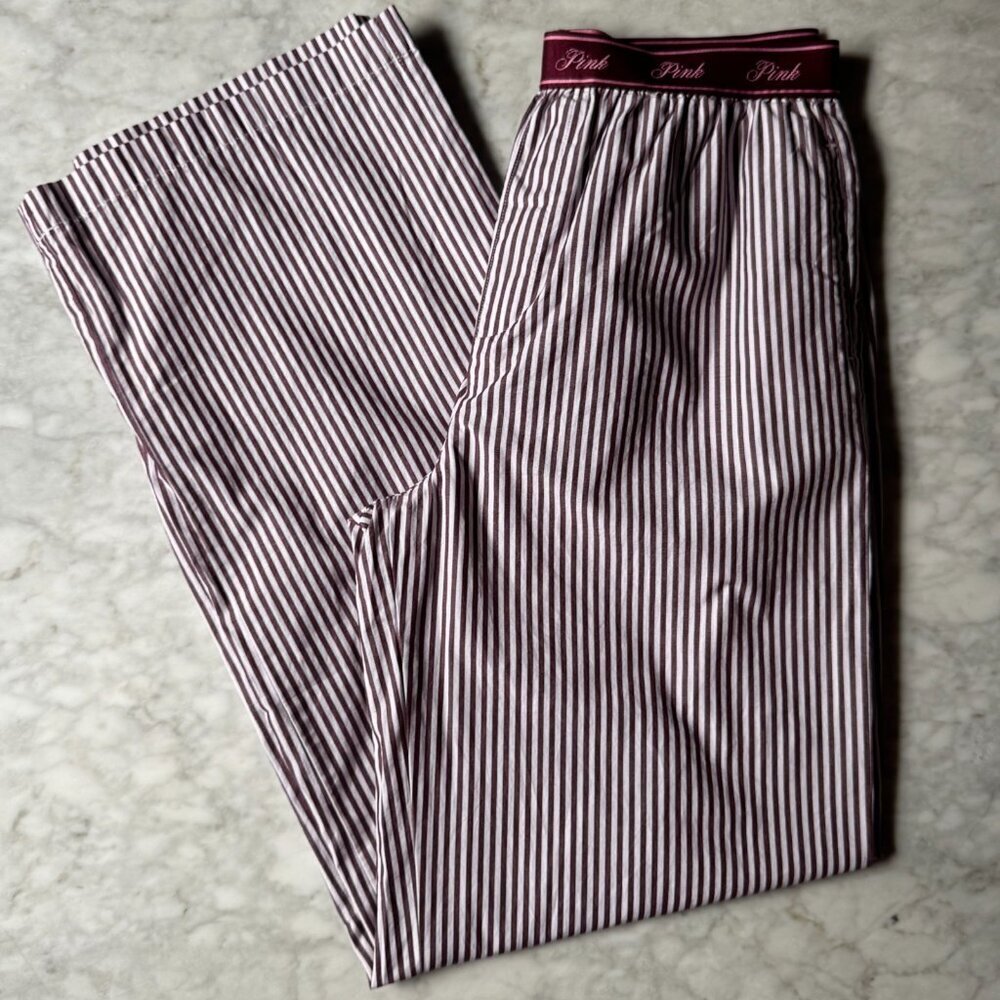 Victoria's Secret PINK Lounge Pants PJ with Elastic Waist Size XS NWT Burgundy